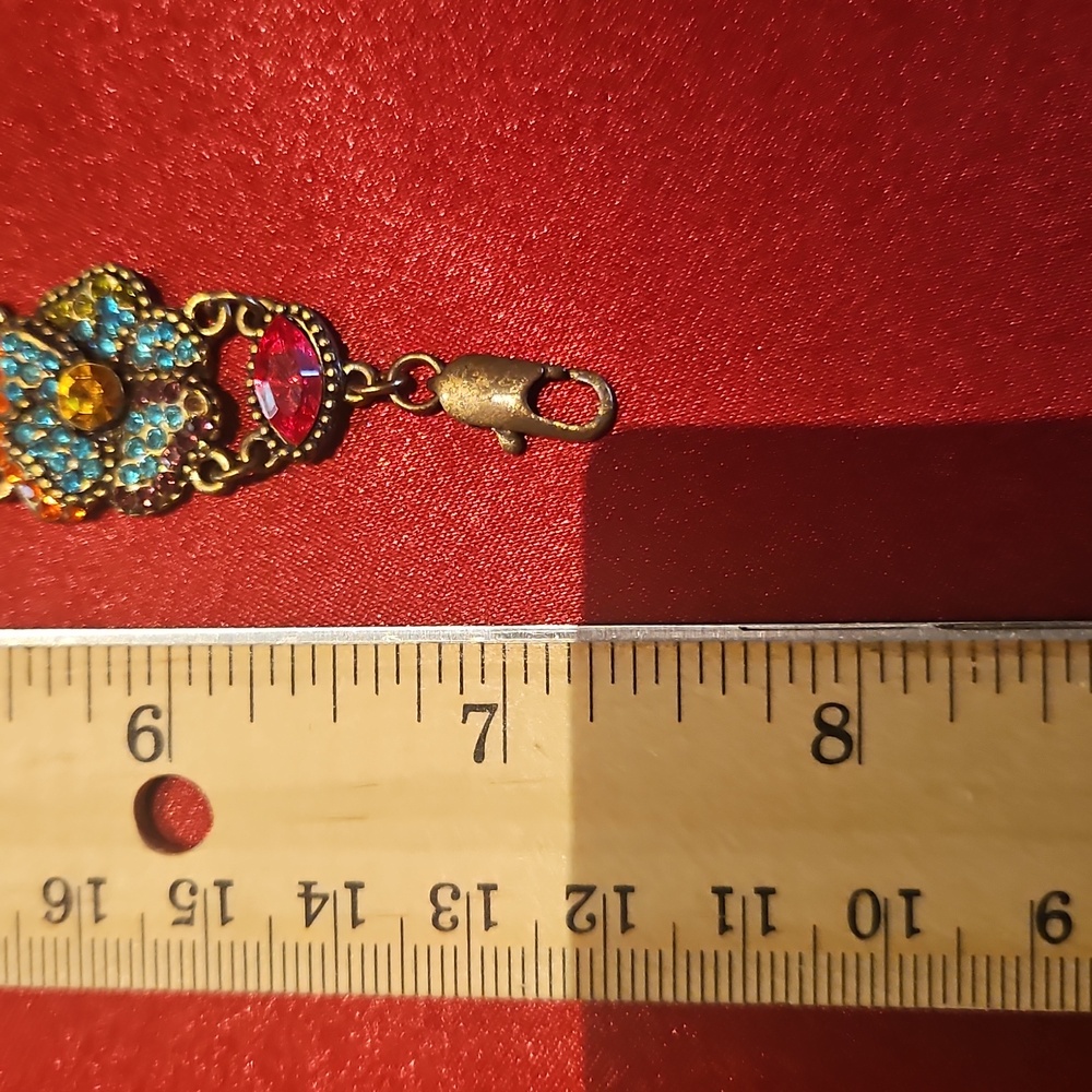 Vintage Avon Bracelet, Glossy Links, Decorated with beautiful crystals - Picture 7 of 7